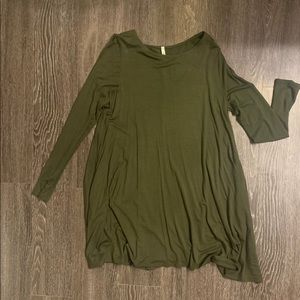 Olive green t shirt dress